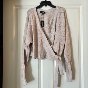 Lightweight Light Tan Wrap Sweater